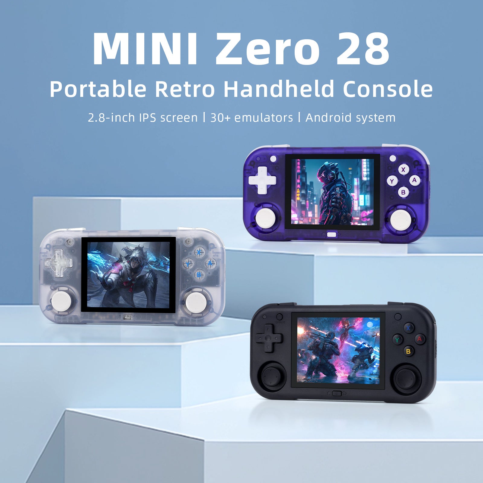 MINI ZERO 28 Handheld Game Console 64-bit Android System 2.8 Inch IPS 640*480
