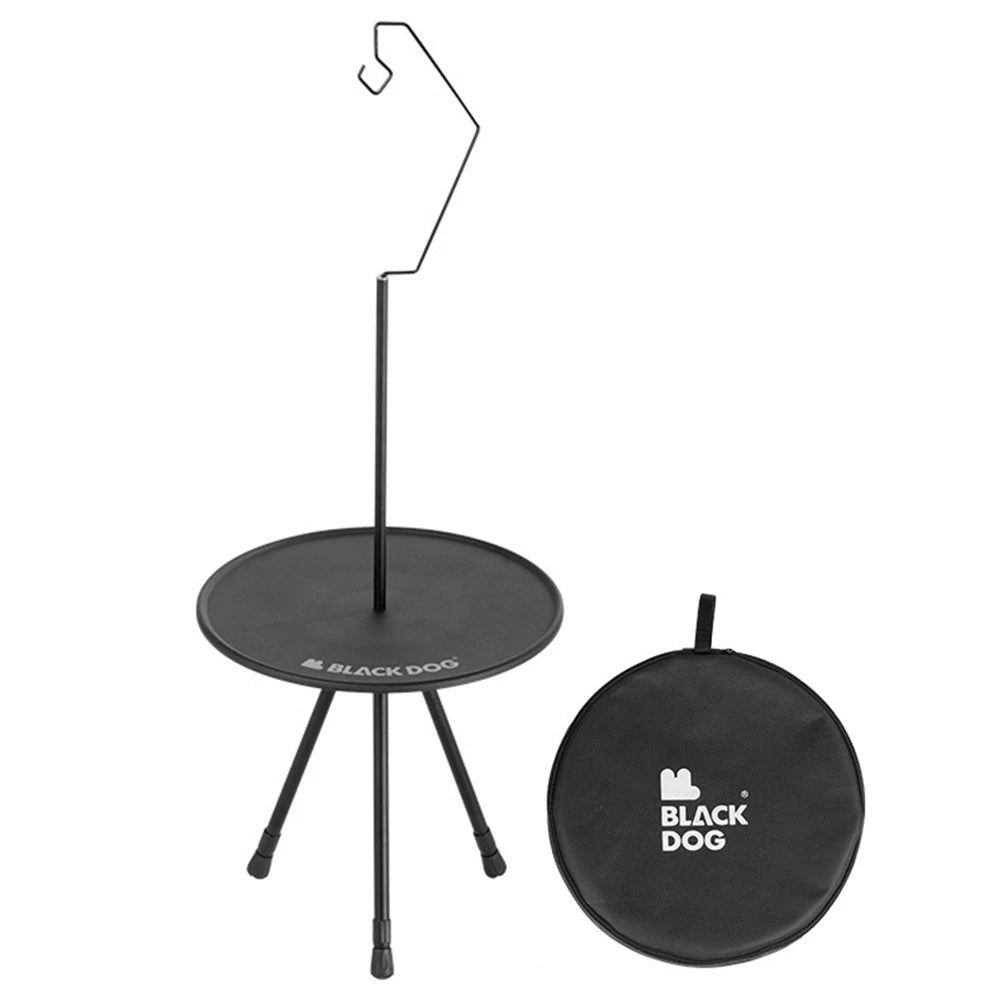 Outdoor Camping Table with Lamp Stand Adjustable Portable Lightweight Folding Table Aluminum Alloy for Camping BBQ Picnics