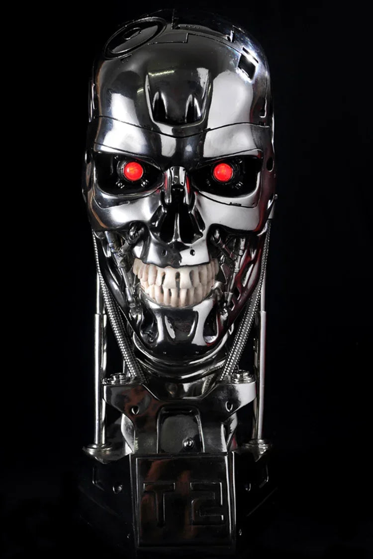 1/1 Scale Replica Resin Terminator T800 Skull Endoskeleton Lift-Size Bust Figure light LED EYE T-800 T2 statue model Home decor