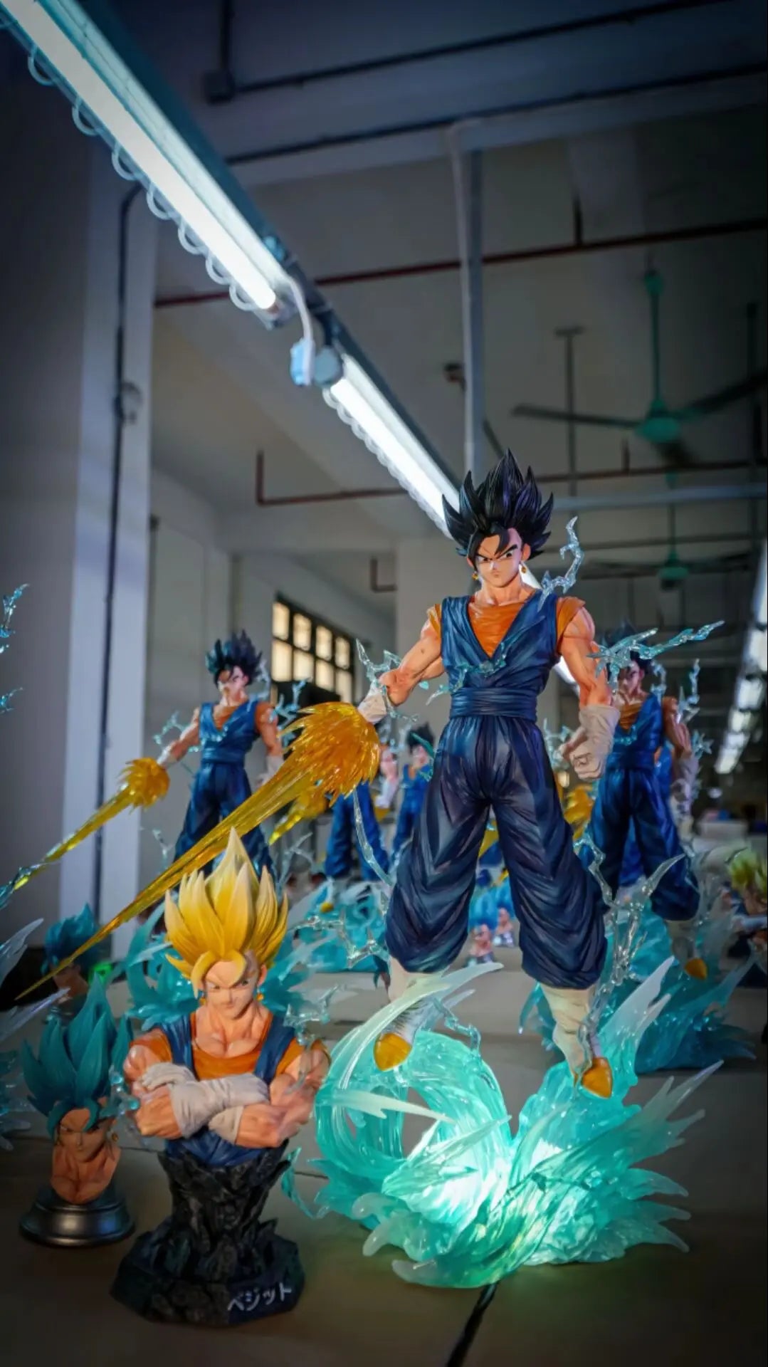 HOT-Presale JT studio Dragon Ball Anime Figures 1/6 37cm Vegetto Figures 3 heads PVC Statue Model Gifts Toys Can emit light