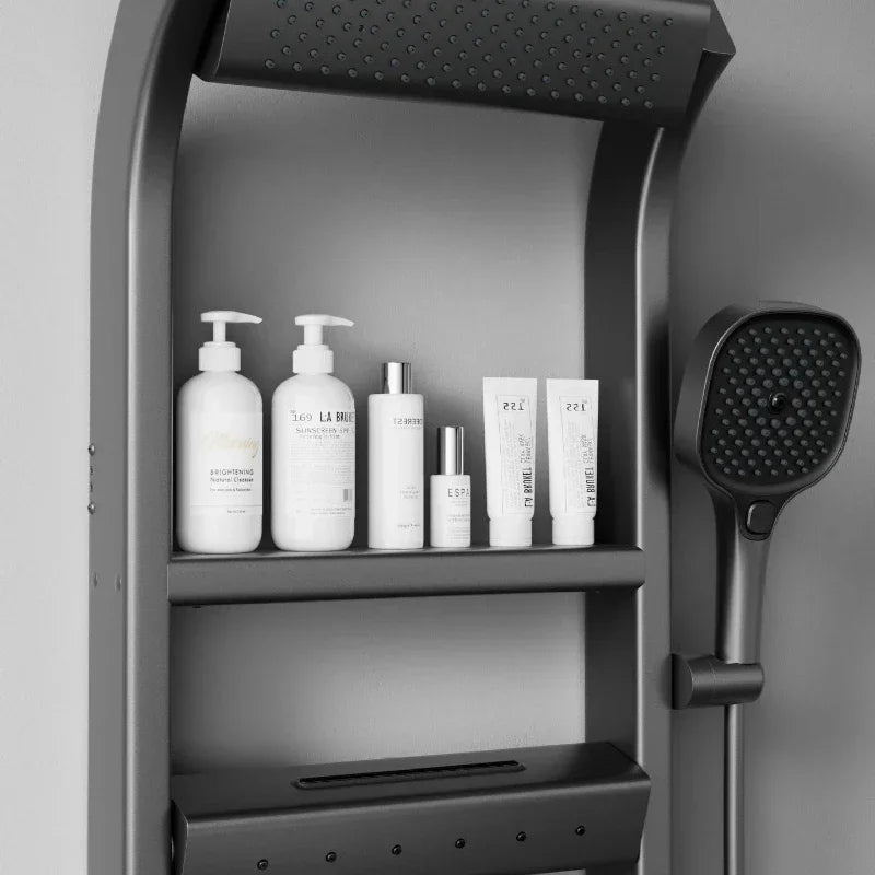 Multi-Function Thermostatic Shower System with Digital Display, High Pressure Rotating Showerhead, Bathroom Shower Set