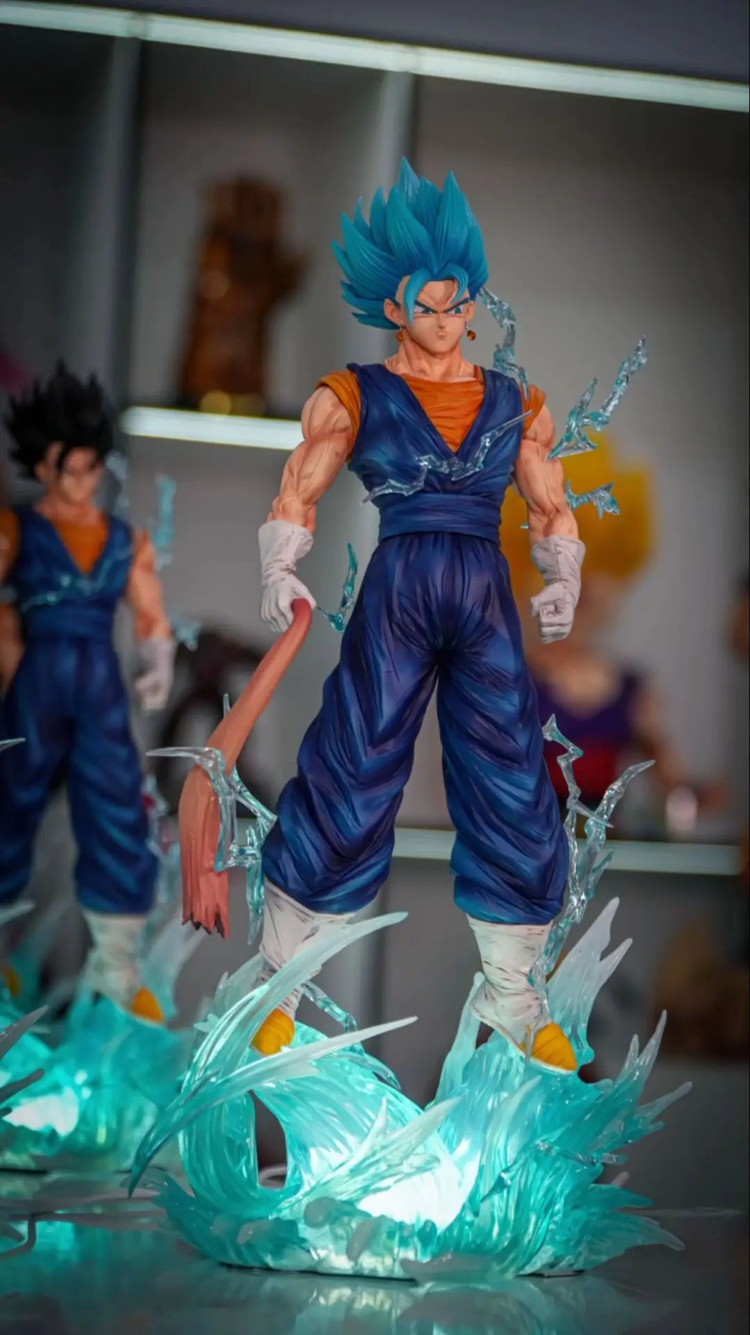 HOT-Presale JT studio Dragon Ball Anime Figures 1/6 37cm Vegetto Figures 3 heads PVC Statue Model Gifts Toys Can emit light
