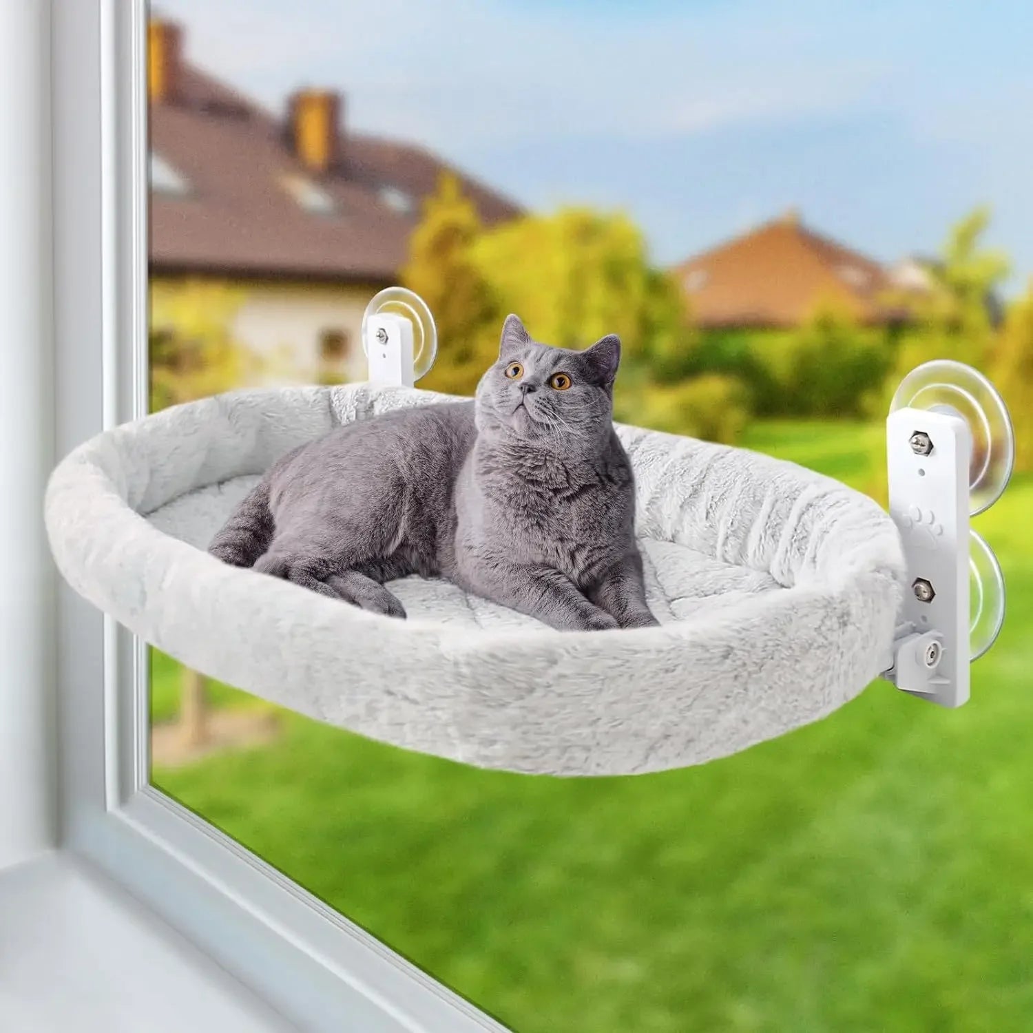 Katzenhängematte, Fensterhabitat, Katzensonnenbaden, Glas, hängender Saugnapf, Balkon, Haustiernest, faltbares Haustierbett, Katzenbedarf, Zubehör
