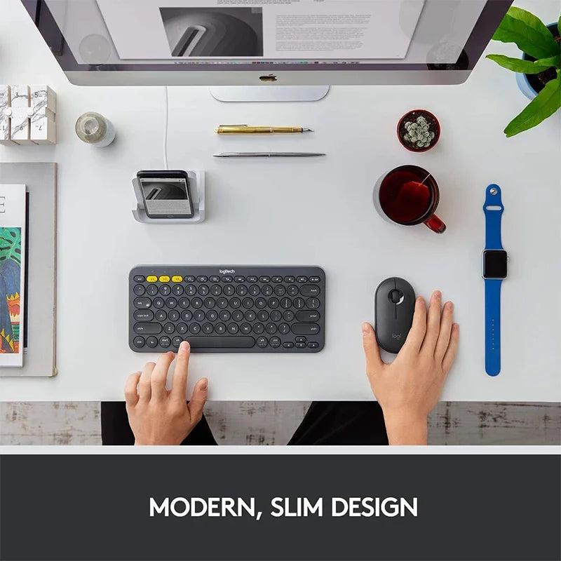 Logitech PEBBLE M350 Laptop Tablet Mouse Wireless Bluetooth Mouse Light and Thin Mute Office Mini Mouse