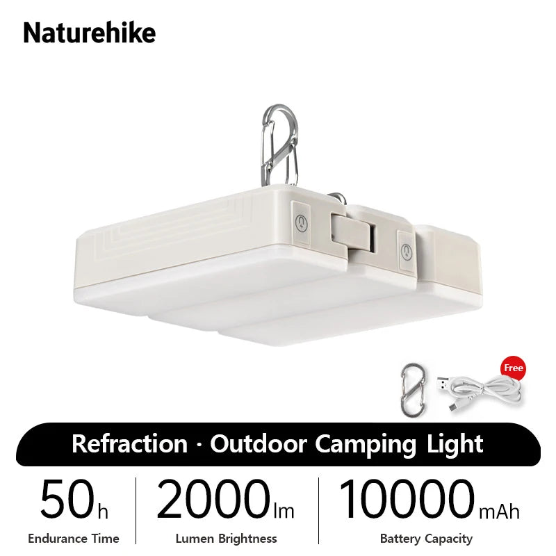 Naturehike Camping Tent Light LED Rechargeable Portable Torch Work Lamp Maintenance Lighting Outdoors Type-C Folding Light