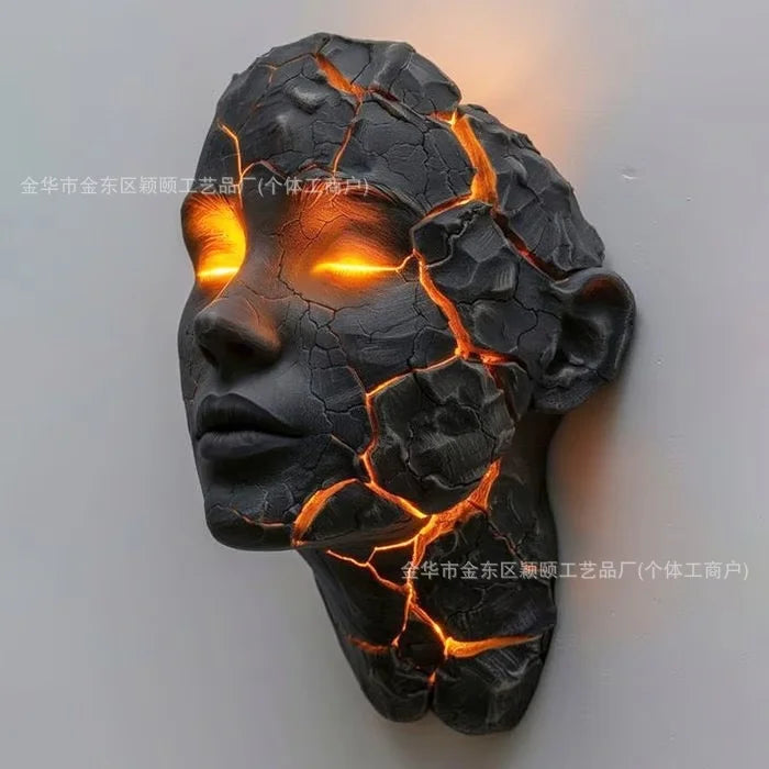 Creative Resin Wall Light Cracked Soul Design Decorative Lamp Artistic Wall Mounted Lighting Fixture For Home Bar Cafe