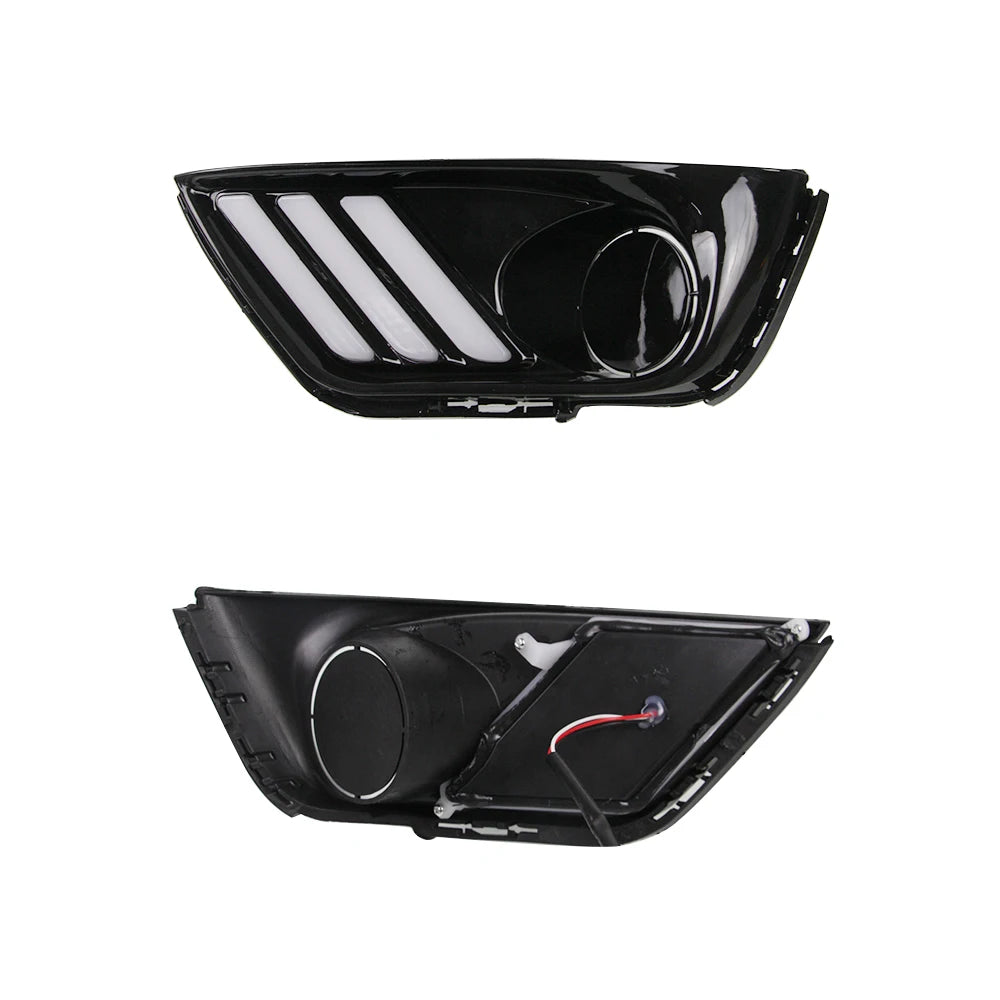 Car LED DRL With Yellow Turn Signal Daytime Running Light Daylight For Jeep Compass 2017 2018 2019 2020 Fog lamp cover