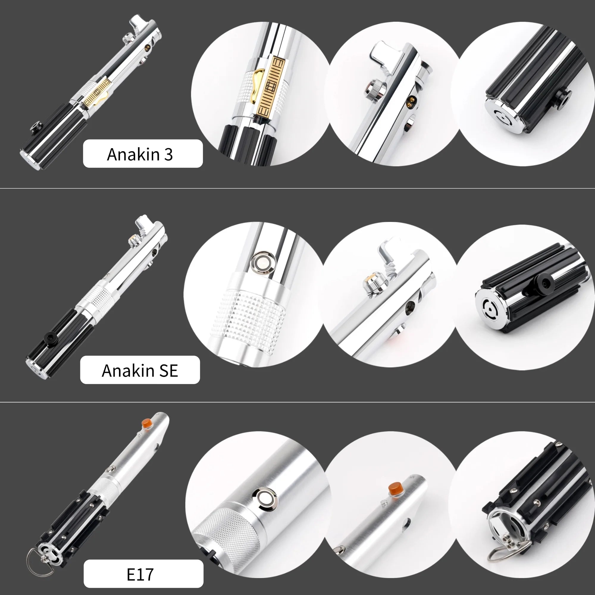TXQSABER Anakin Lightsaber Halloween Laser Pixel board RGB Smooth Swing Metal Hilt With LED Strip Blade SDCard Proffie