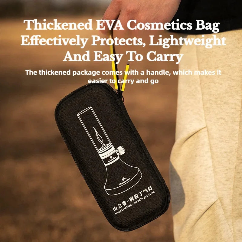 MOUNTAINHIKER Aladdin Portable Gas Lamp Retro Glass Lampshade Gas Atmosphere Light Outdoor Fishing Camping Hiking Candle Light