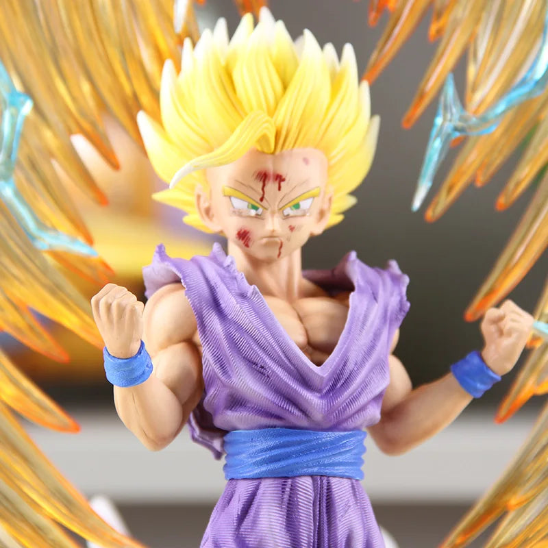 New Dragon Ball Z Anime Figure Jt Super Saiyan 2 Gohan Large Model With Double Head Light-Up Base Background Ssj2 Gk Statue Toys