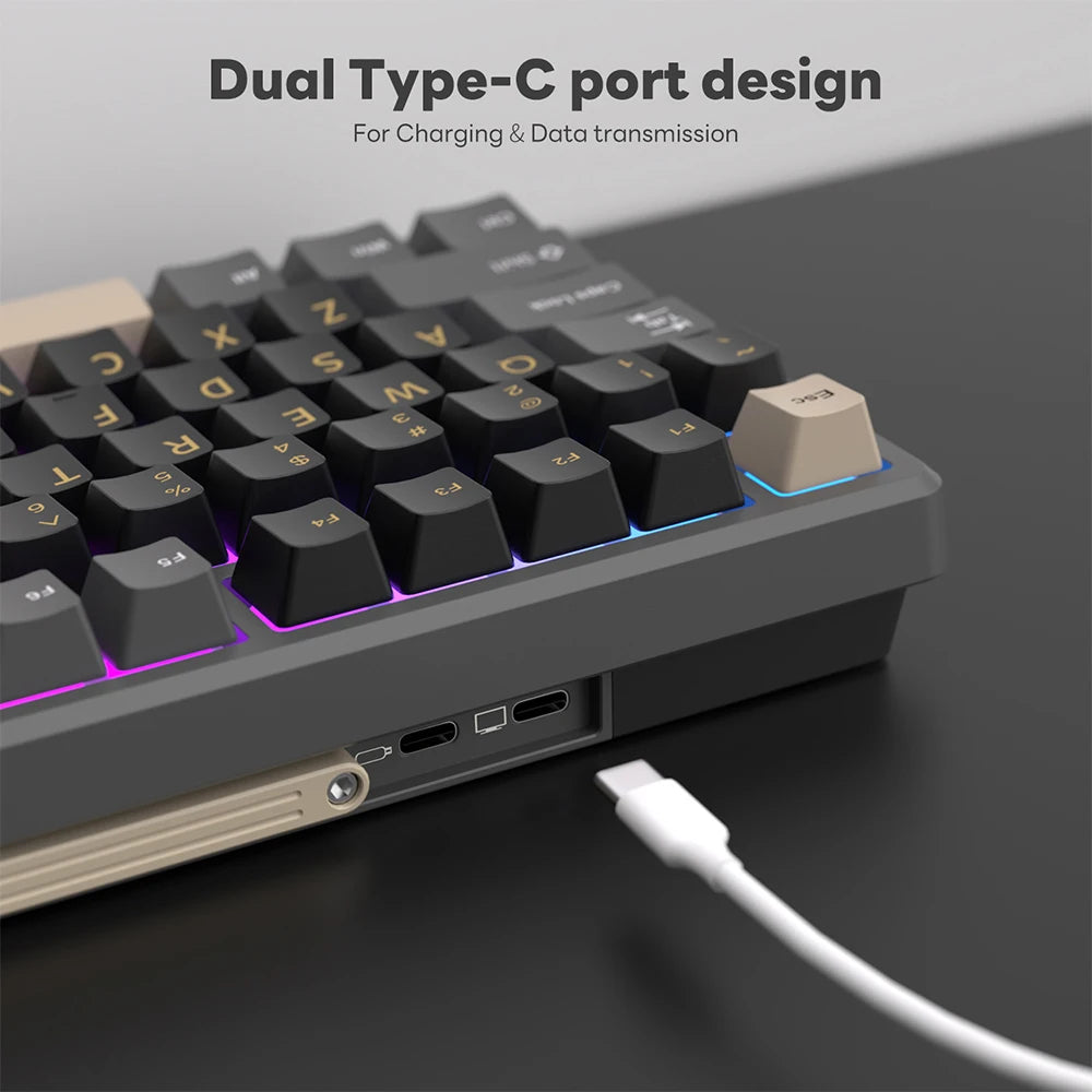 RK ROYAL KLUDGE M75 Gasket Mechanische Tastatur 2,4G Wireless/Bluetooth/USB 75 % RGB Hot-Swap-fähige Gaming-Tastatur mit Display