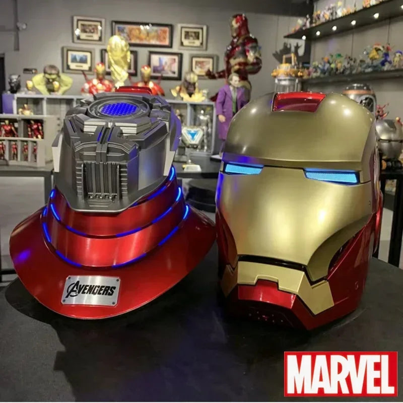 New Iron Man Mk5 Helmet Automatoc 1:1 Voice Control Avengers Mk7 Mk 5 Cosplay With Led Light Electronic Close Ironman Helmet Gif