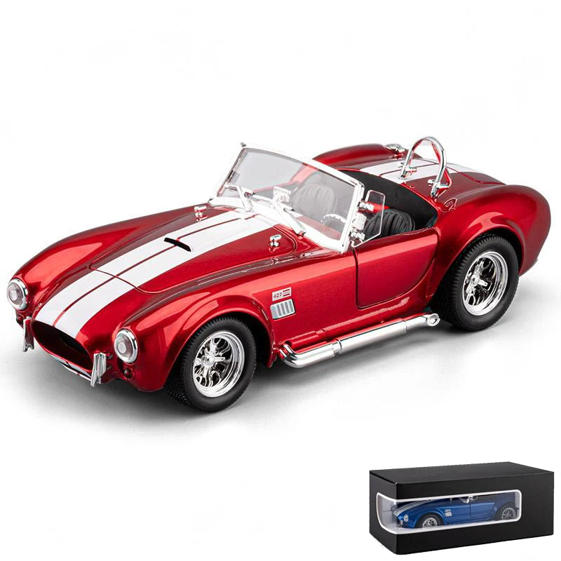 1:24 Ford Shelby Cobra 427 Roadster 1965 S/C Classic vintage car Alloy Metal Diecast Model Car Sound & Light Pull Back Child Toy