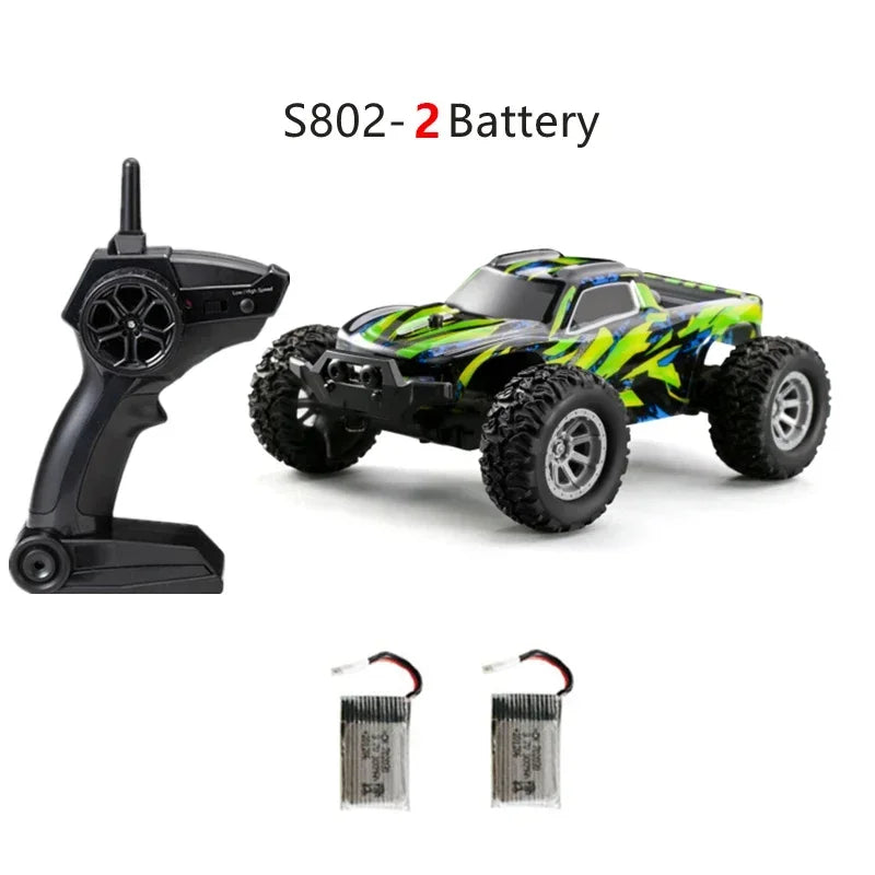 S801 S802 Rc Car 1/32 2.4g Mini High-speed Remote Control Car Kids Gift For Boys Built-in Dual Led Lights Car Shell Luminous Toy
