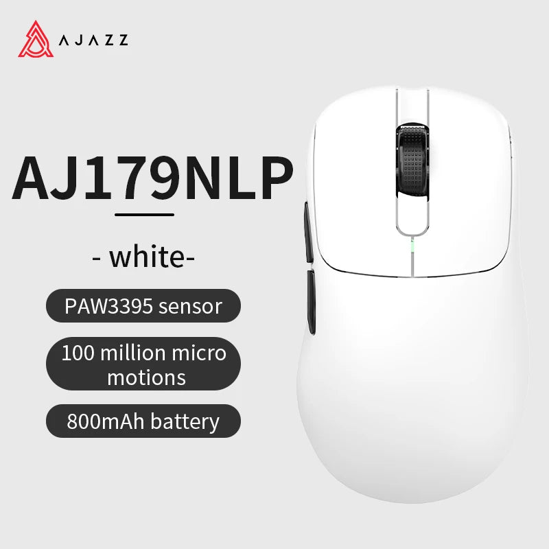 AJAZZ AJ179 PRO PAW3395 Lightweight Wired Wireless Mouse with Magnetic Charging Base Ergonomic Macro Gaming Mouse for PC Laptop