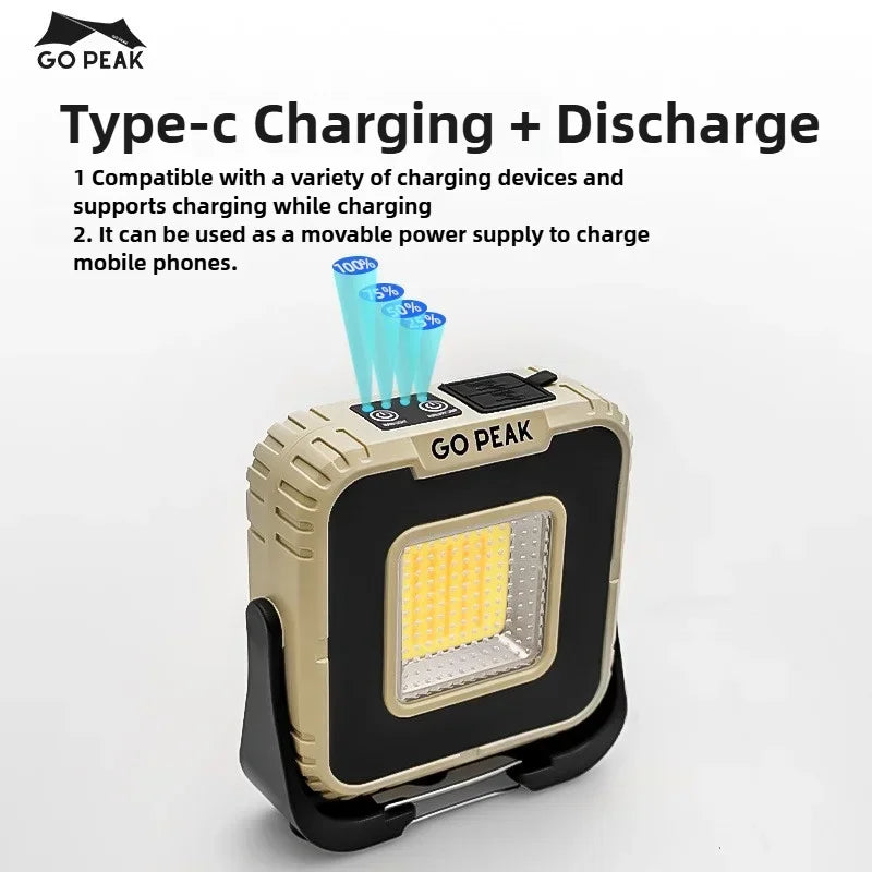 GOPEAK Upgrade G500 Small Square Lamp LED Flashlight Portable Searchlight Rechargeable Outdoor Emergency Camp Work Light