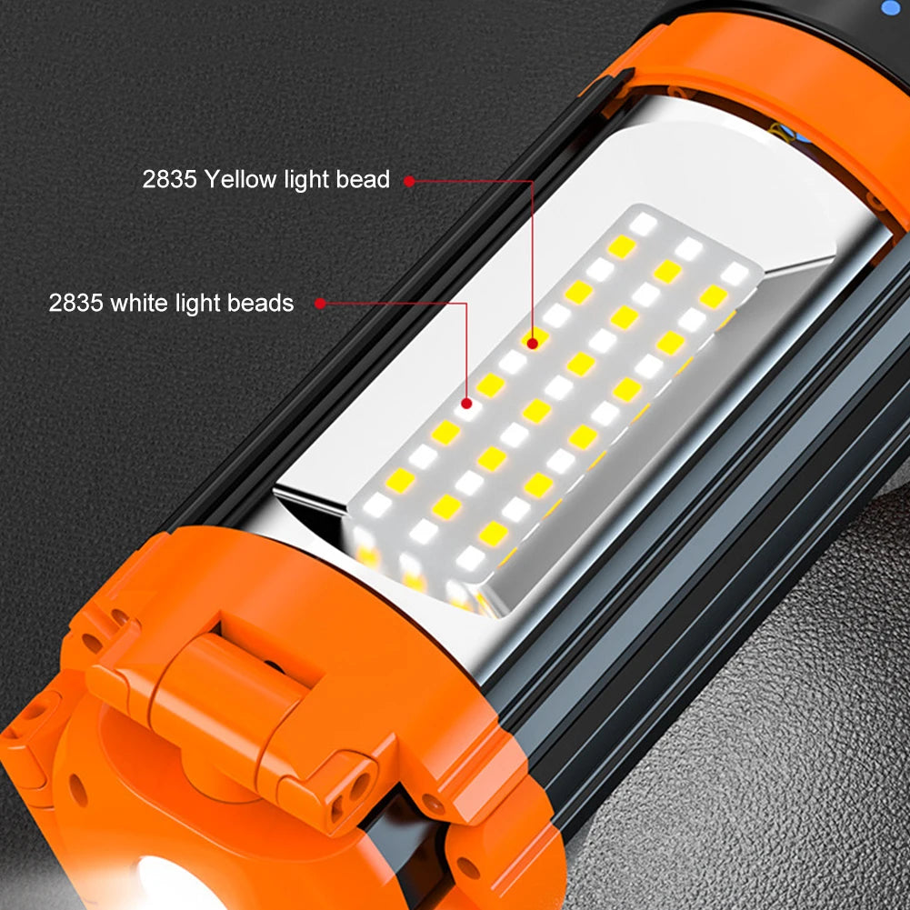 Folding Camping Light Rechargeable Camping Lantern with Telescoping Stand Foldable Tent Lamp Power Display for Adventure Fishing