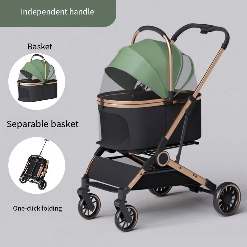 2025 Pet Stroller, Lightweight and Foldable, with Detachable Bags for Dogs, Cats, Teddy Bears, and Small Outdoor Pet Carts