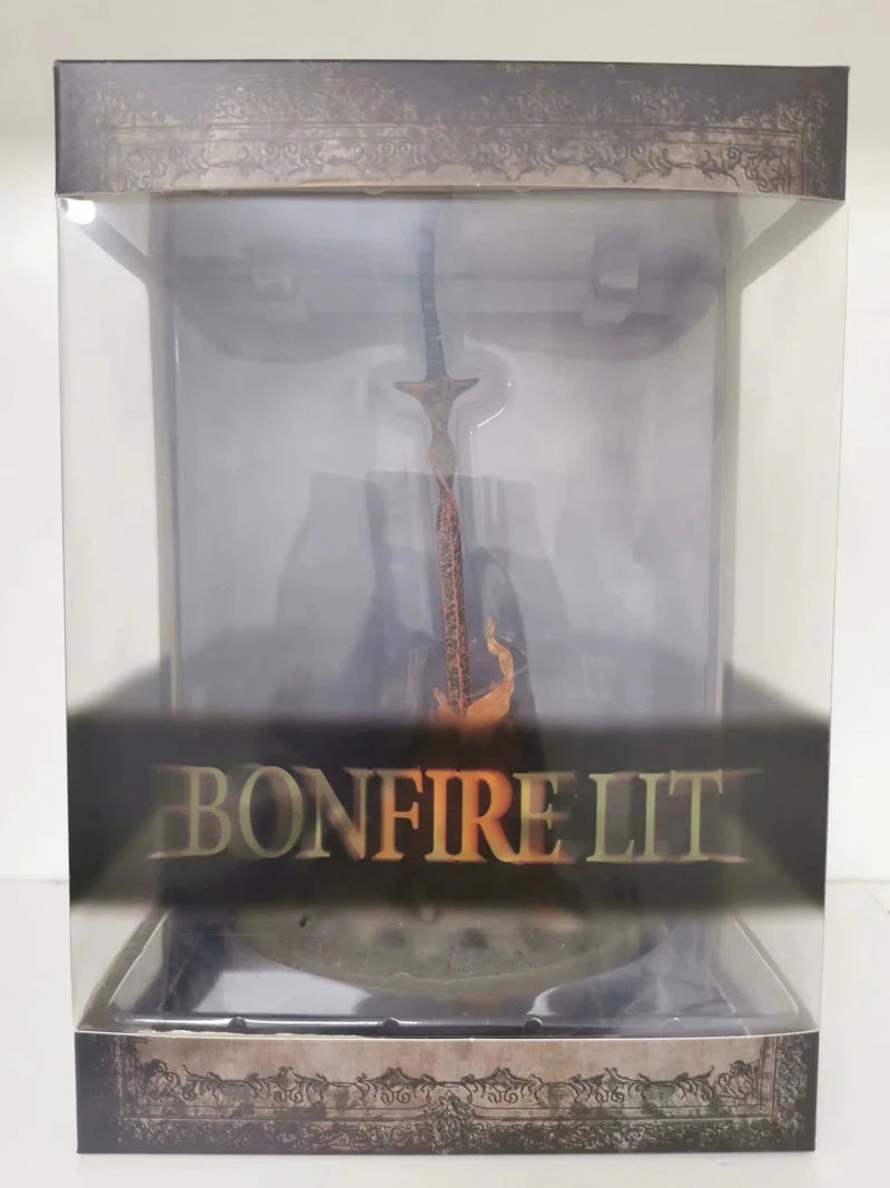 23CM Dark Souls Action Figure Fire Glowing Sword LED ILLUMINATION Bonfire LIT Light-up Glow Sword Lighting With Control Toy