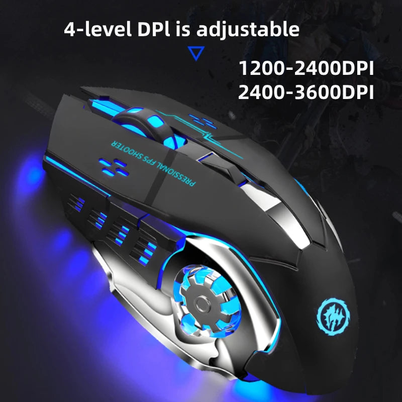 Rechargeable Wireless Mouse 2.4Ghz Bluetooth Gaming RGB Mouse USB Silent Mechanical Backlight E-Sports Gamer Mice For Computer