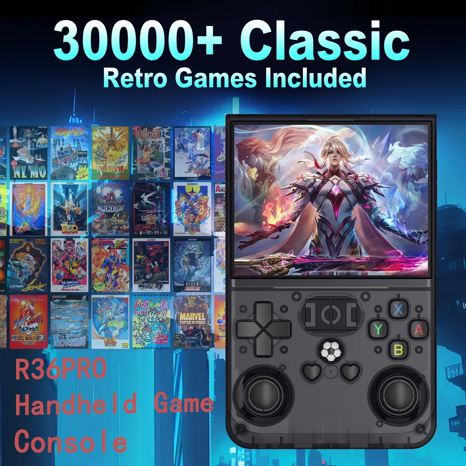 Open Source R36PRO 30000+Games Retro Handheld Video Game Console 3.5 Inch IPS Screen RK3326 Chip Portable Pocket Video Player