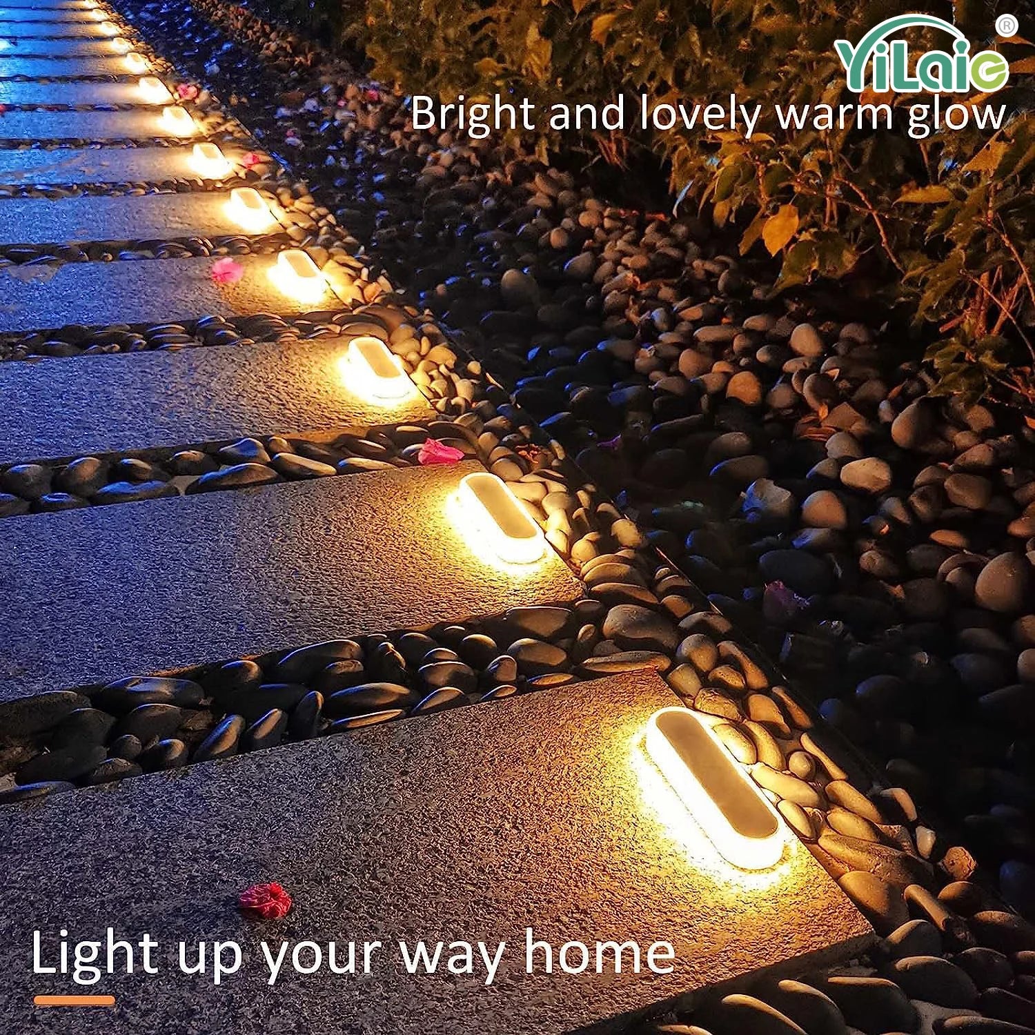 Quality Solar Step Lights Waterproof IP68 Warm White LED Path Lights Solar Powered Light Bar for Stairs Driveway Walkway Dock