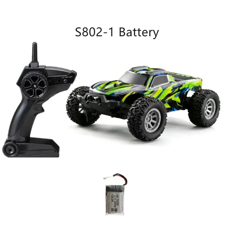 S801 S802 Rc Car 1/32 2.4g Mini High-speed Remote Control Car Kids Gift For Boys Built-in Dual Led Lights Car Shell Luminous Toy