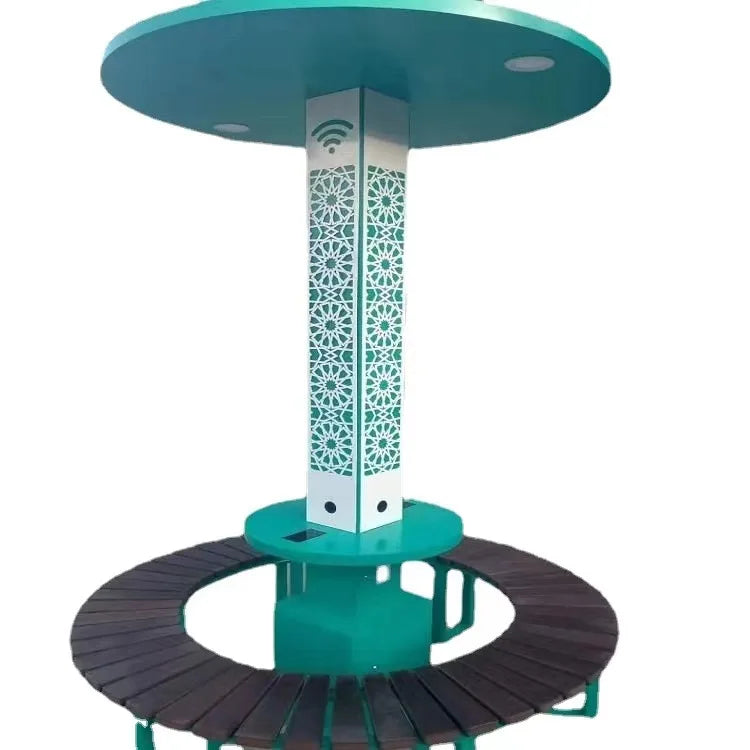 Smart Solar Bench Outdoor for Garden Park Led Lighting Solar Powered Smart Urban Seats Bench