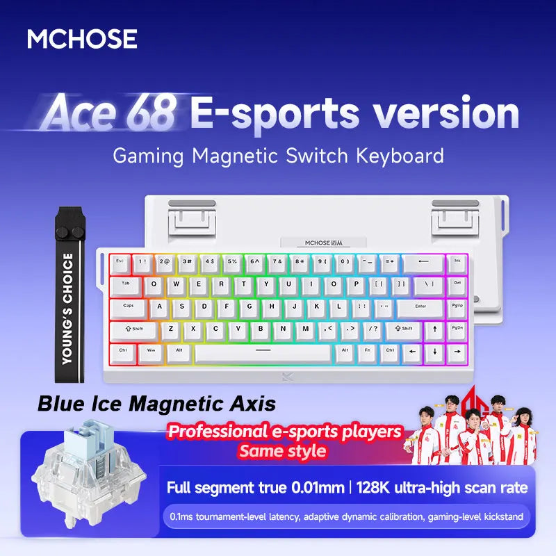 MCHOSE ACE60 Pro ACE68 Esports Wired Mechanical Keyboard Magnetic Switch Hot Swap Customized Gaming Keyboard Pc Gamer Accessorie