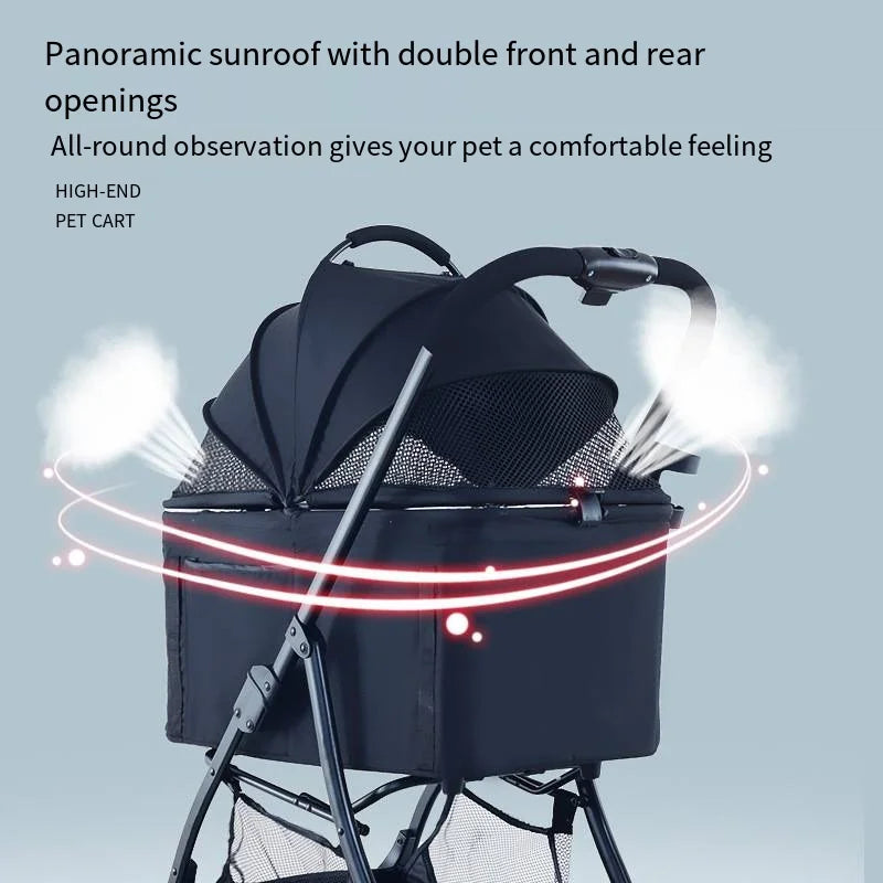 2025 Pet Stroller for Dogs and Cats Going Out, Detachable and Foldable, Lightweight Small Cart for Walking Dogs and Walking Cats