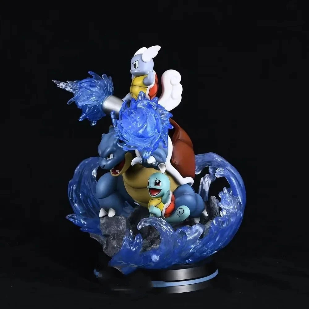 Anime Pokemon Squirtle Wartortle Blasto Battle Ver. GK PVC Action Figure Game Statue Collectible Model Kids Light Up Toys Doll