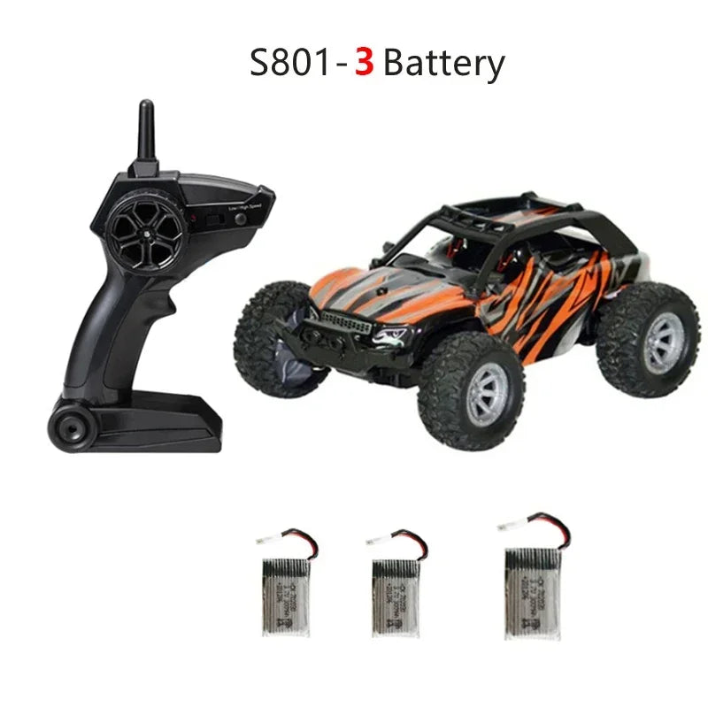 S801 S802 Rc Car 1/32 2.4g Mini High-speed Remote Control Car Kids Gift For Boys Built-in Dual Led Lights Car Shell Luminous Toy