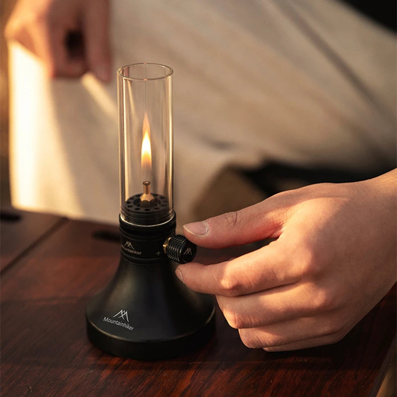 Mounthiker Aladdin Gas Lamp Lantern Retro Glass Gas Atmosphere Light Outdoor Fishing Picnic Camping Equipment Gas Candle Light