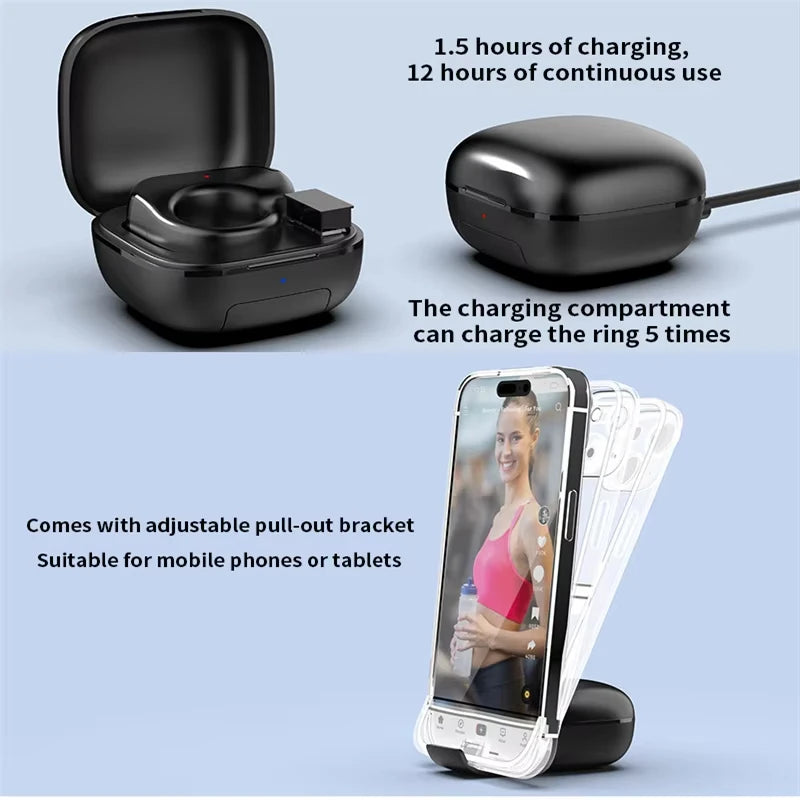 Ring Mouse Rechargeable Mini Light Weight Bluetooth 2.4g Dual-Mode Wide Compatible Remote Control Selfie Scan Short Video Speech