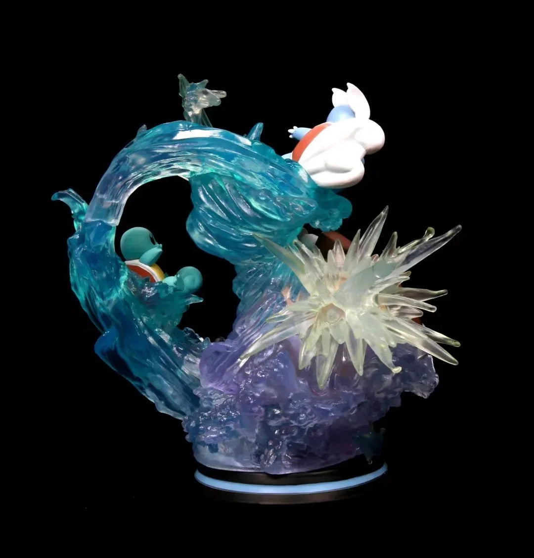 Anime Pokemon Blastoise Squirtle Evolution Ver. GK PVC Action Figure Statue Collectible Model Kids Light Up Toys Doll Gifts 26cm