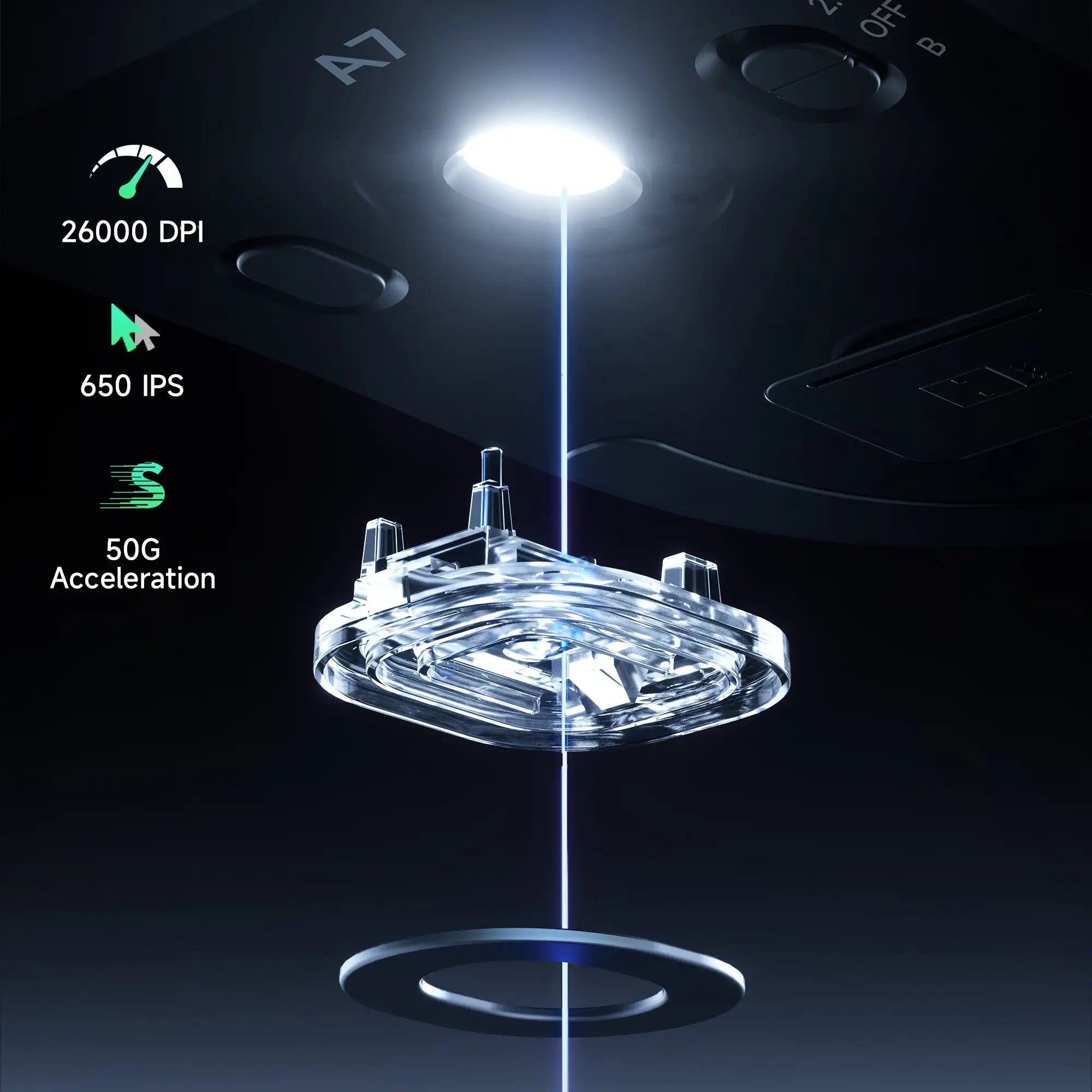 MCHOSE A7 Ultra Wireless Gaming Mouse Pixart3950 High-Precision Sensor Lightweight Design 8000Hz Polling Rate Realtek Master