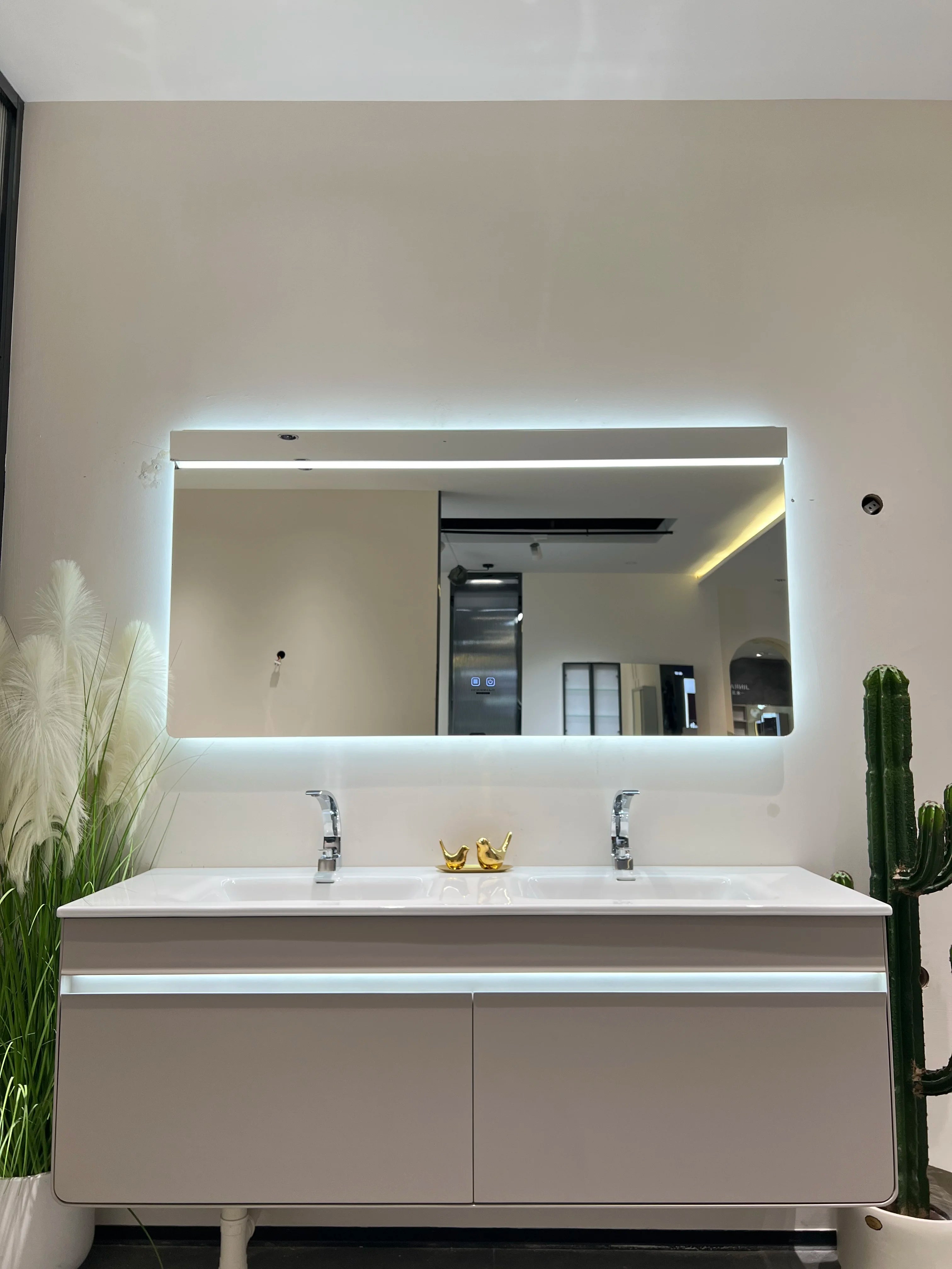 2025 New Luxury 59-Inch Smart Mirror Cabinet Modern Bathroom Vanity With Double Sinks Customizable Noble Choice Package