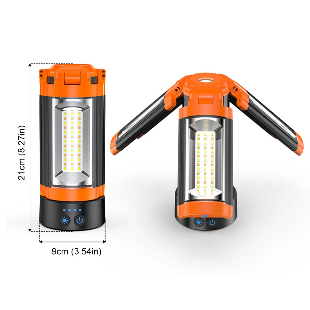 Folding Camping Light Rechargeable Camping Lantern with Telescoping Stand Foldable Tent Lamp Power Display for Adventure Fishing