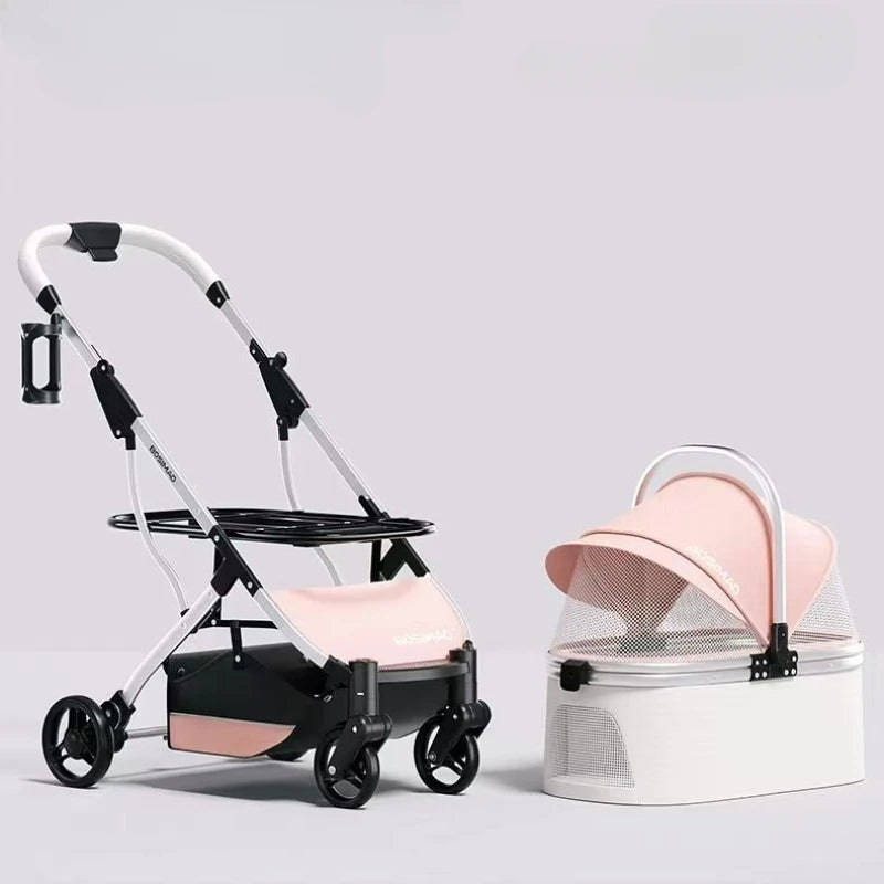 High appearance Pet Stroller Detachable Multifunctional Pet Carrier  Lightweight and Foldable  Portable Pet Stroller Dogs Buggy