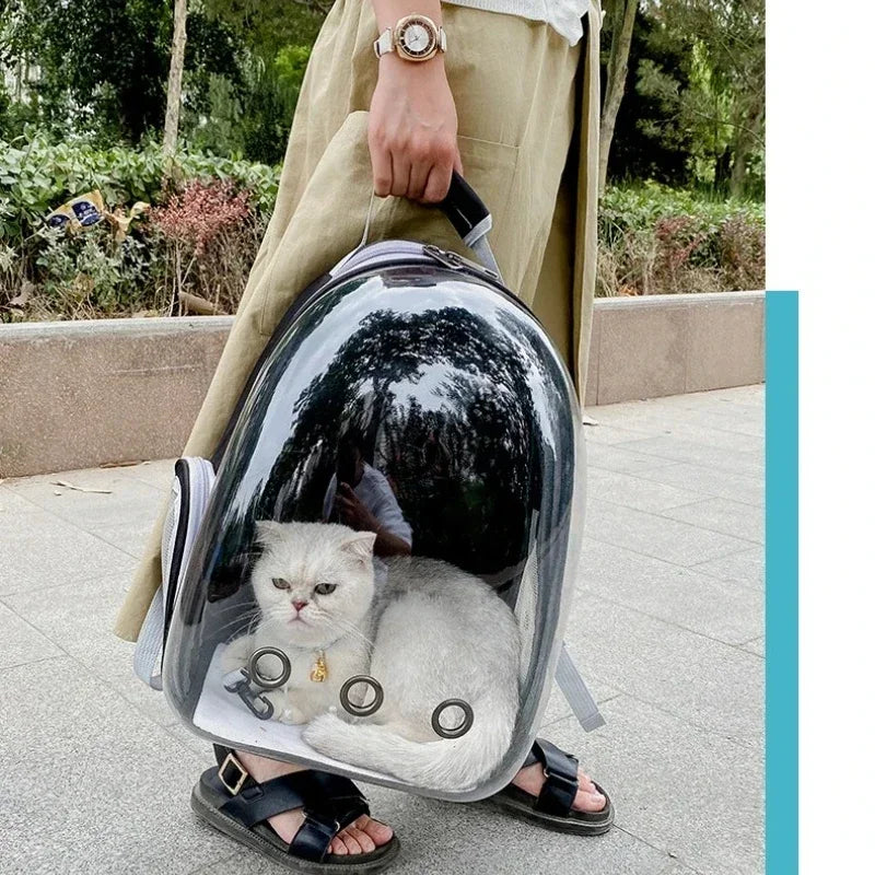 Premium Transparent Breathable SpaceCapsule Pet Backpack Lightweight Portable Soft Carrier Bag for Cats Dogs Travel Outdoor