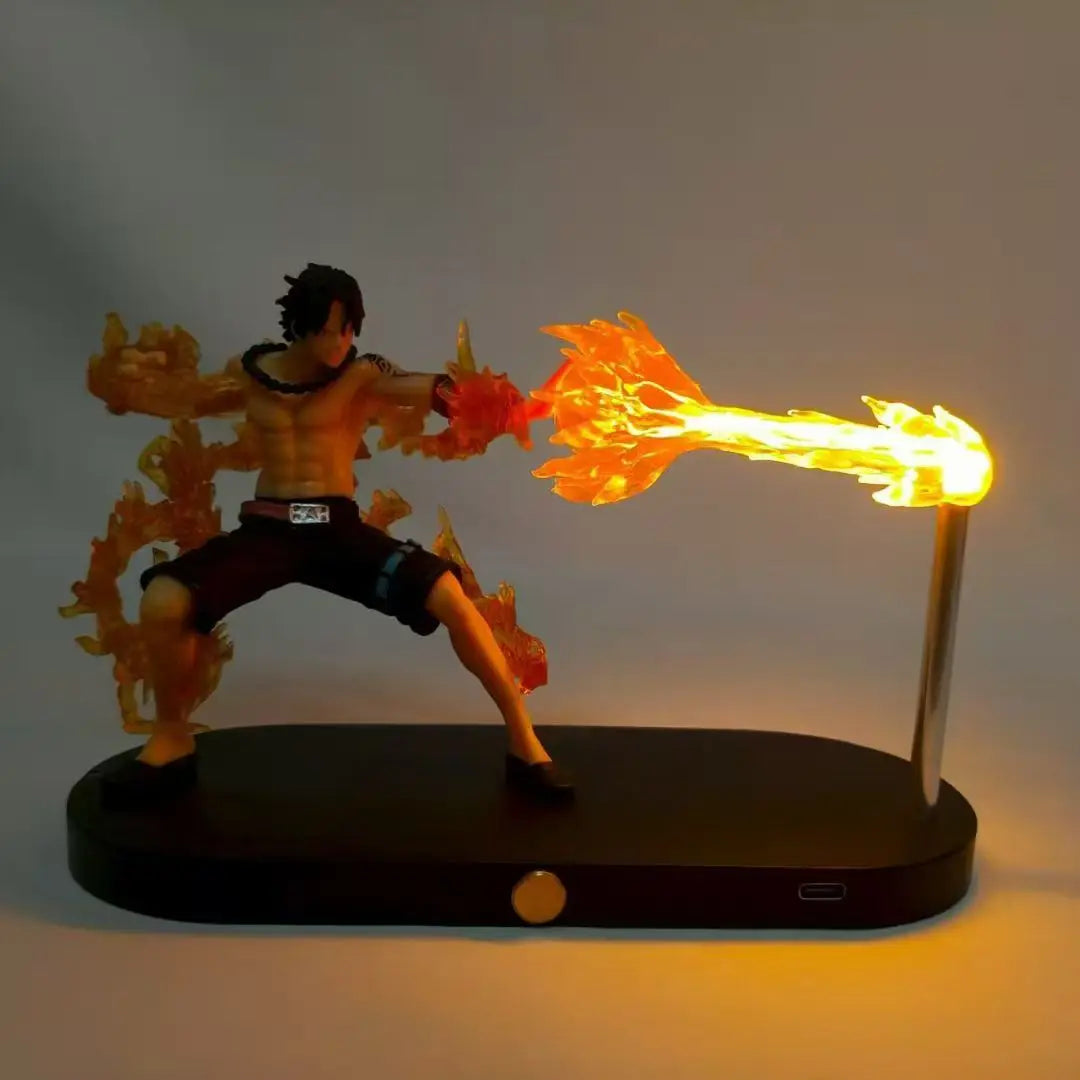 New Sell Well One Piece Fire Fist Ace And Luffy Handmade Night Light Desk Lamp Surrounding Handmade Model Ornament