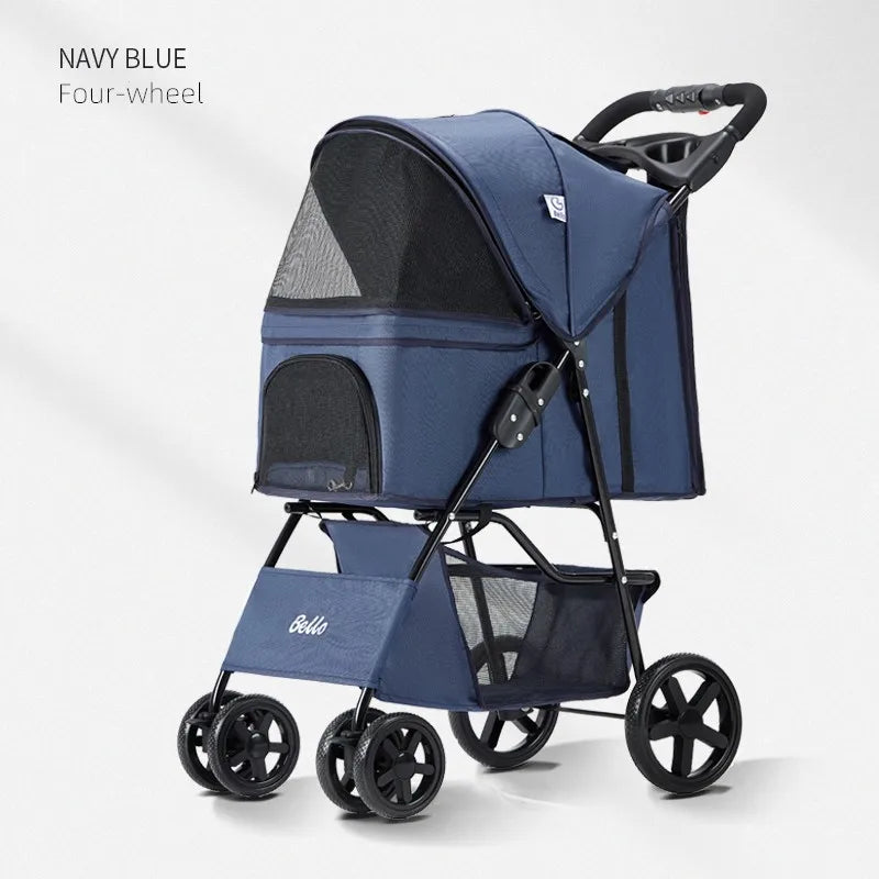 Bello Basic Pet stroller small Lightweight Fordable Cart Dog Cat Teddy Hand Cart Outgoing Pet Dog Cat