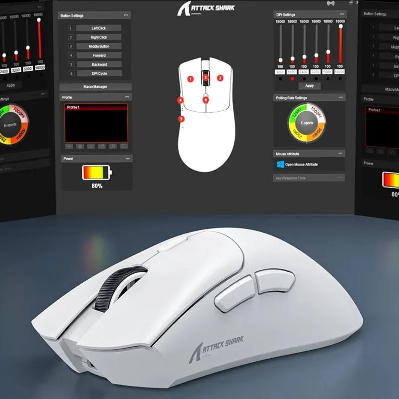 Attack Shark R1 X11 Wireless Gaming Mouse, 18K DPI PAW3311, Tri-Mode Bluetooth/2.4GHz/Wired, Lightweight, Macro Gaming Mouse