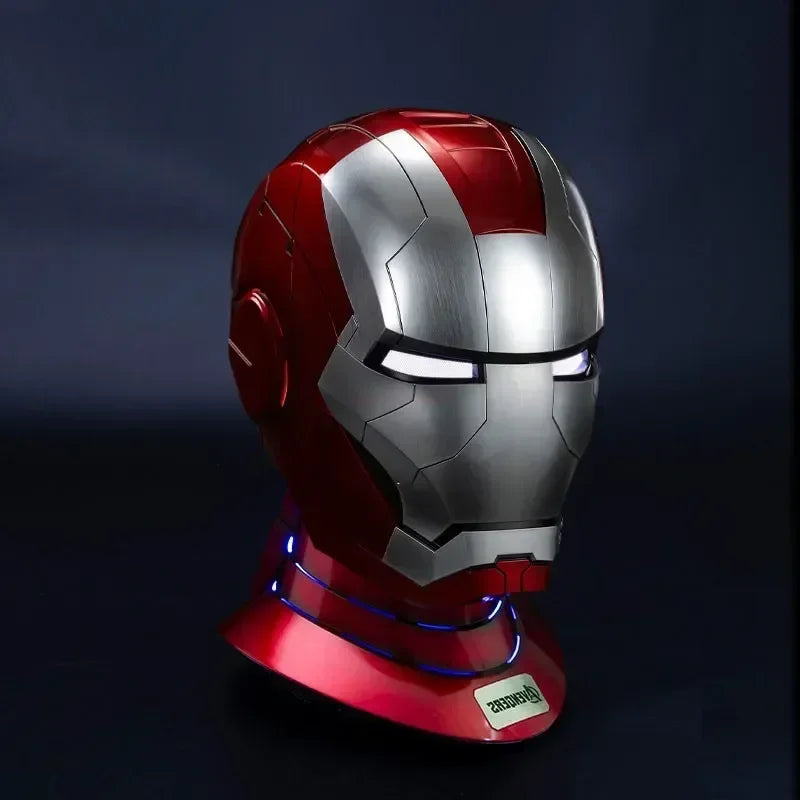 New Iron Man Mk5 Helmet Automatoc 1:1 Voice Control Avengers Mk7 Mk 5 Cosplay With Led Light Electronic Close Ironman Helmet Gif