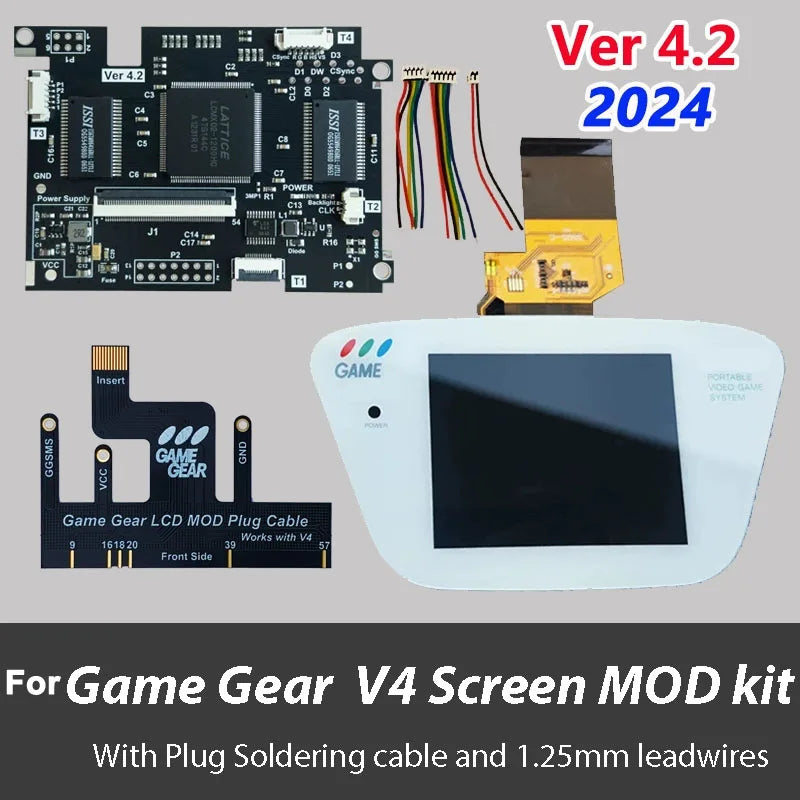 For SEGA Game Gear GG Console V4.2 LCD Screen HighLit Full Display VGA Out Mod Highlight Adjustable Brightness LCD Kits