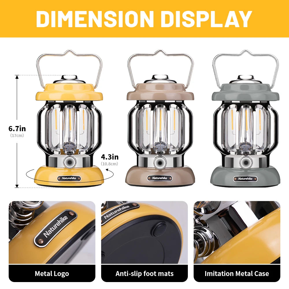 Naturehike 2025 New Ambient Camping Lantern Waterproof Hanging High Edurance Outdoor Lamp Ultralight Travel Hiking LED Lights