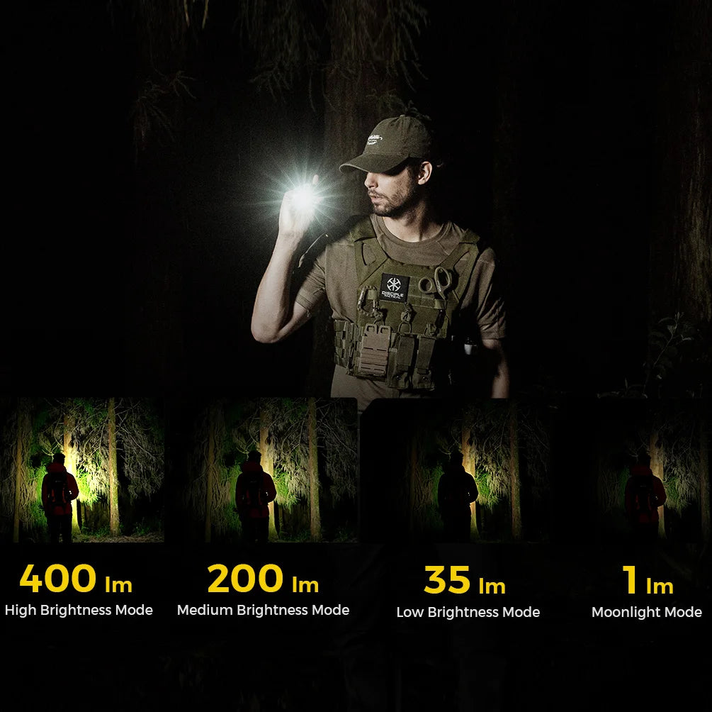 FLEXTAIL ZERO FLASHLIGHT - 47g 1200 Lumens EDC Flashlight, 7 Light Modes with Replaceable and Rechargeable Battery