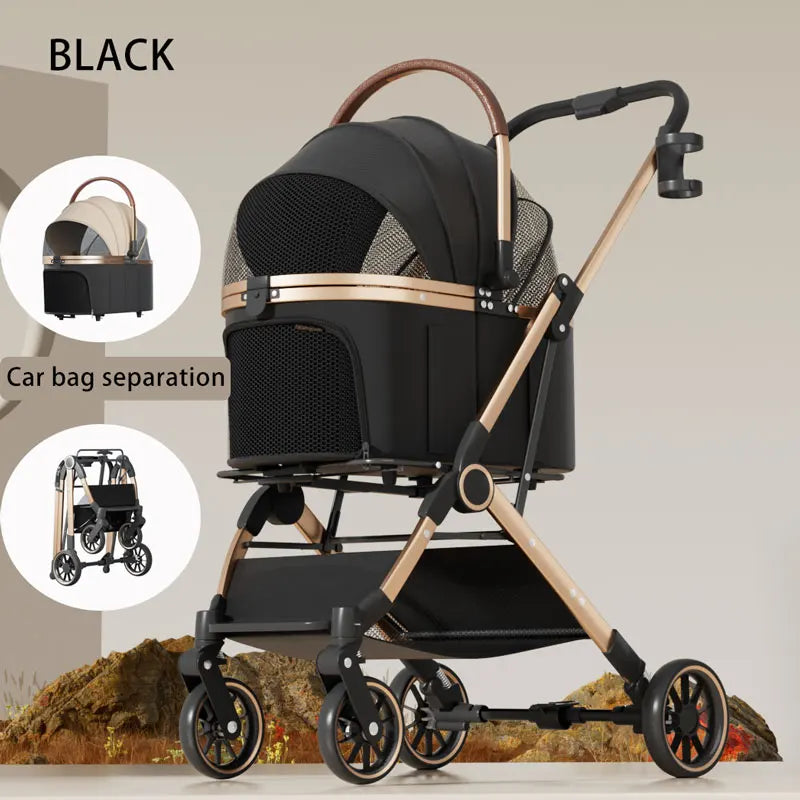 2025 Pet Stroller, Lightweight and Foldable, with Detachable Bags for Dogs, Cats, Teddy Bears, and Small Outdoor Pet Carts