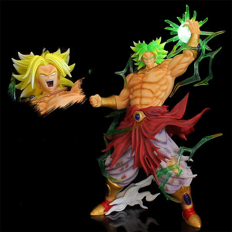 Anime Super Saiyan Broly Figure GK Dragon Ball Figurine 41cm BUG Broli Action Figure Lighted Model PVC Collection Desktop Toys