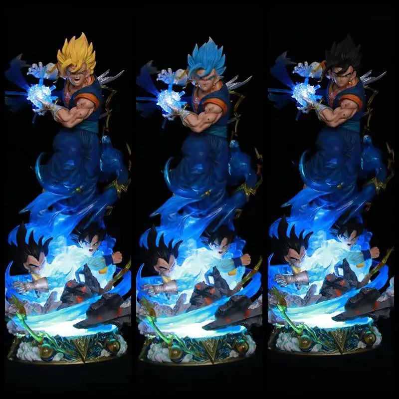 Dragon Ball Vegito Figure: LS Series with 3 Interchangeable Heads & Light-Up Feature Anime Collectible Model Statue for Display